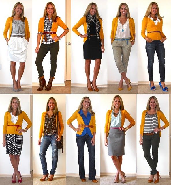 Guest Blogger - J | work your closet | Yellow cardigan outfits .