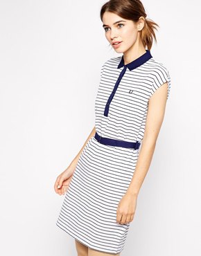 Navy and white polo dress