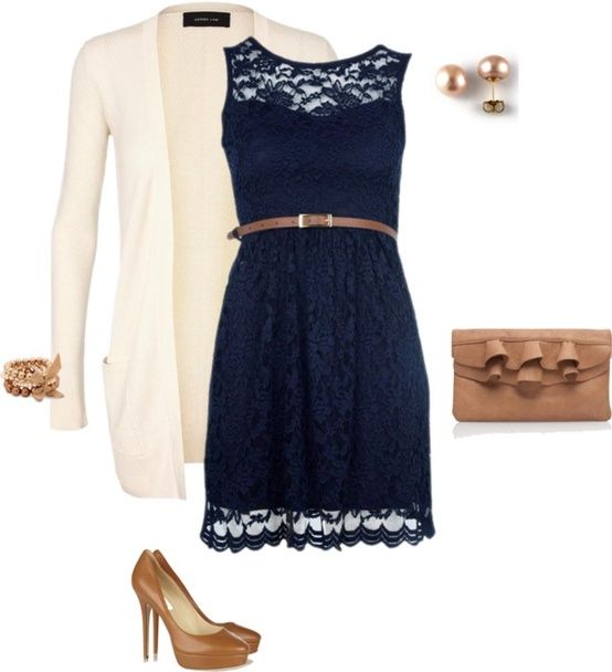 navy lace overlay dress and purse! | Lace blue dress, Lace dress .