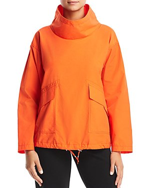 Orange Mock Neck Sweater Sports Jacket with Black Skinny Jeans