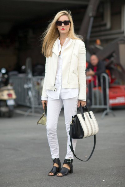 oversized white button-up shirt jeans outfit