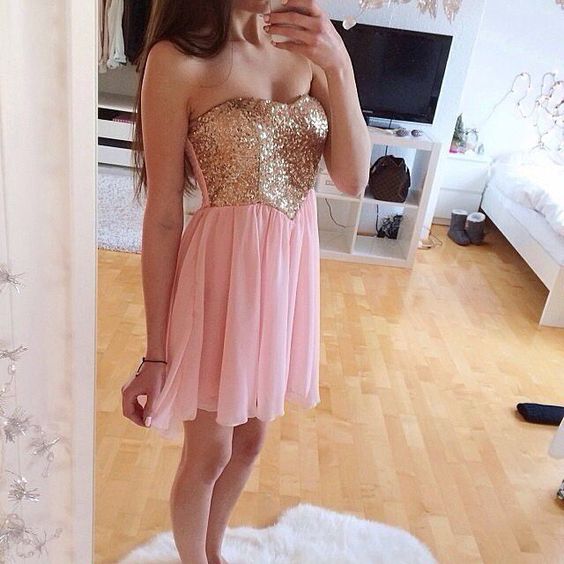 Rose gold prom dress