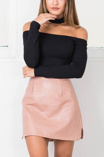 Pink Leather Side Split Mini skirt | Pink skirt outfits, Mini .