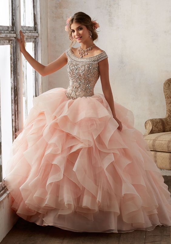 pink strapless quinceanera dress