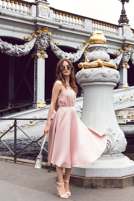 pink summer dress silk