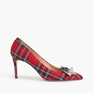 J.Crew Red Tartan Lucie Pumps With Star Embellishment | Holiday .