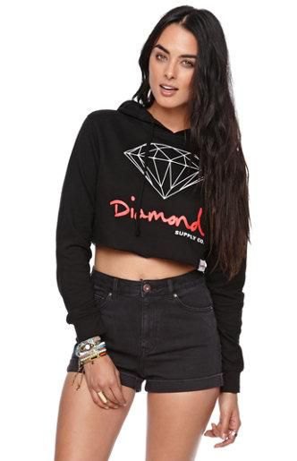 Printed short denim shorts with a shortened hoodie