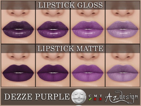 Second Life Marketplace - Az... Dezze Purple Lipstick (LELUTKA .