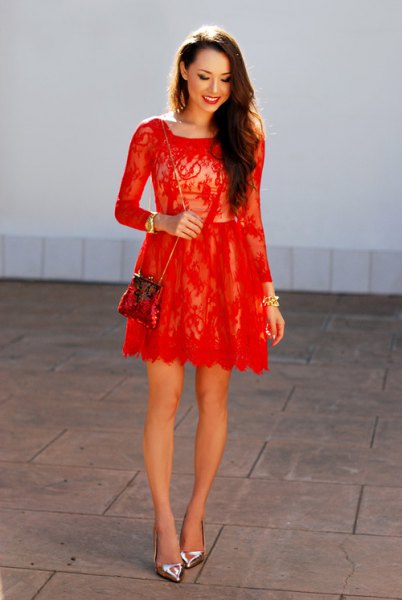 How to Style Red Lace Dress: 15 Feminine Outfit Ideas - FMag.c