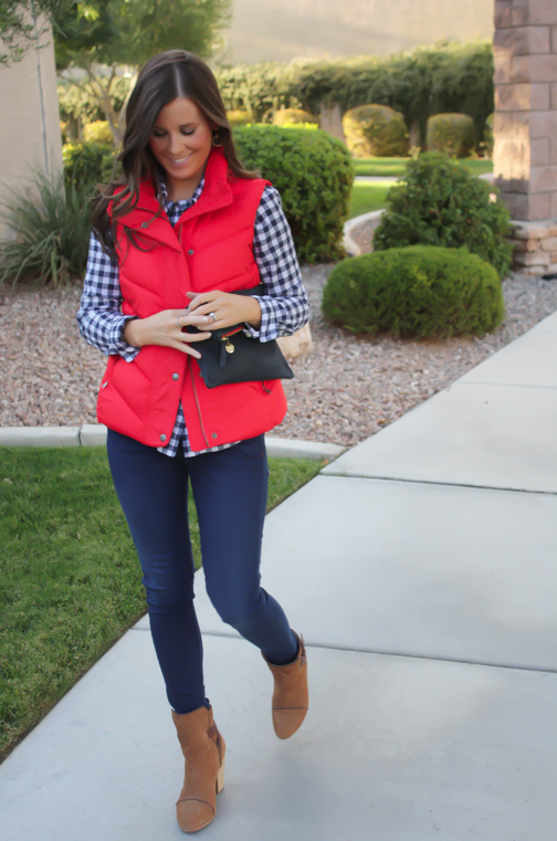 The Northeast Girl | Red vest outfit, Vest outfits, Vest fashion ide