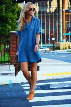 royal blue mini dress with buttons
