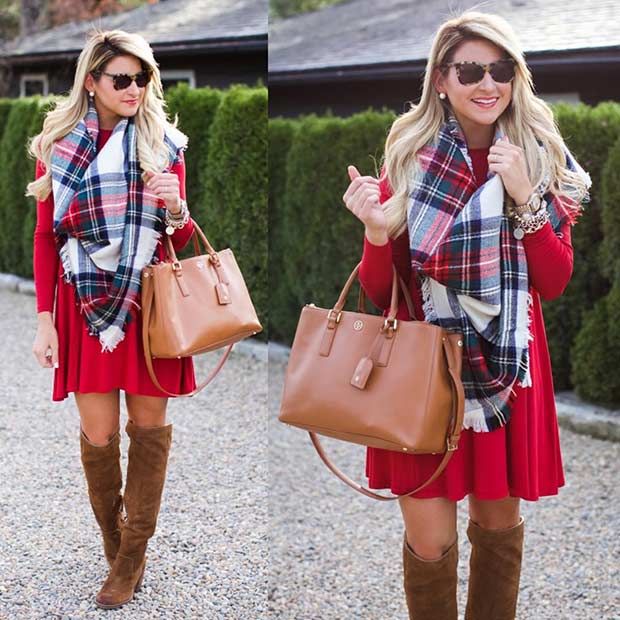 59 Cute Christmas Outfit Ideas | StayGlam | Red dress christmas .