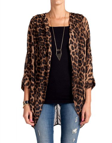 Leopard . I want this so bad!!!! | Sheer cardigan outfit, Sheer .
