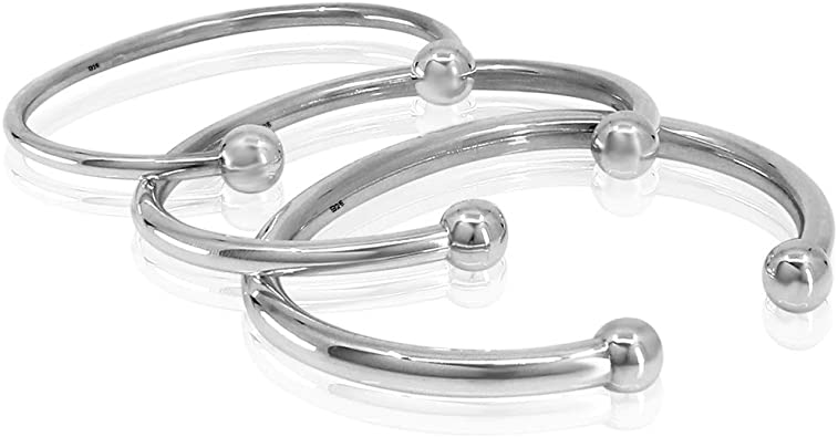 Amazon.com: Classic Bangle 925 Sterling Silver Cuff Bracelet for .
