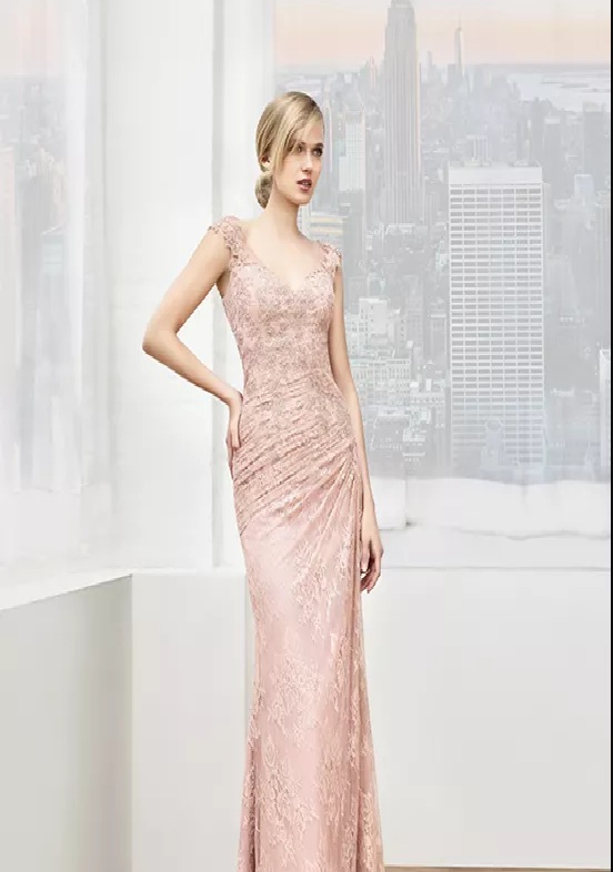 delicate pink long mother of the bride dresses