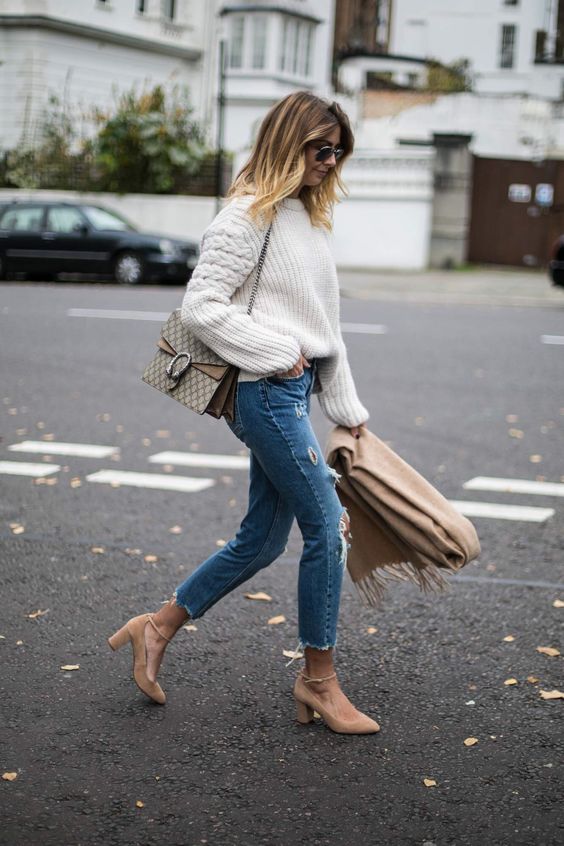 white suede sweater