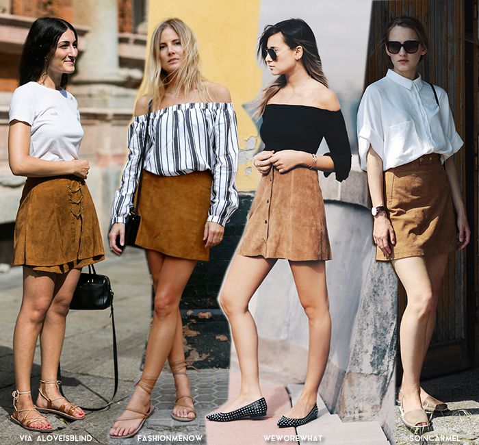In Fashion | Suede Mini Skirts - Blue is in Fashion this Year .