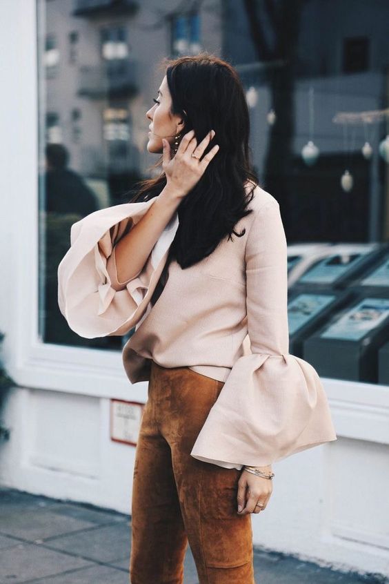 Blush the top bell sleeves