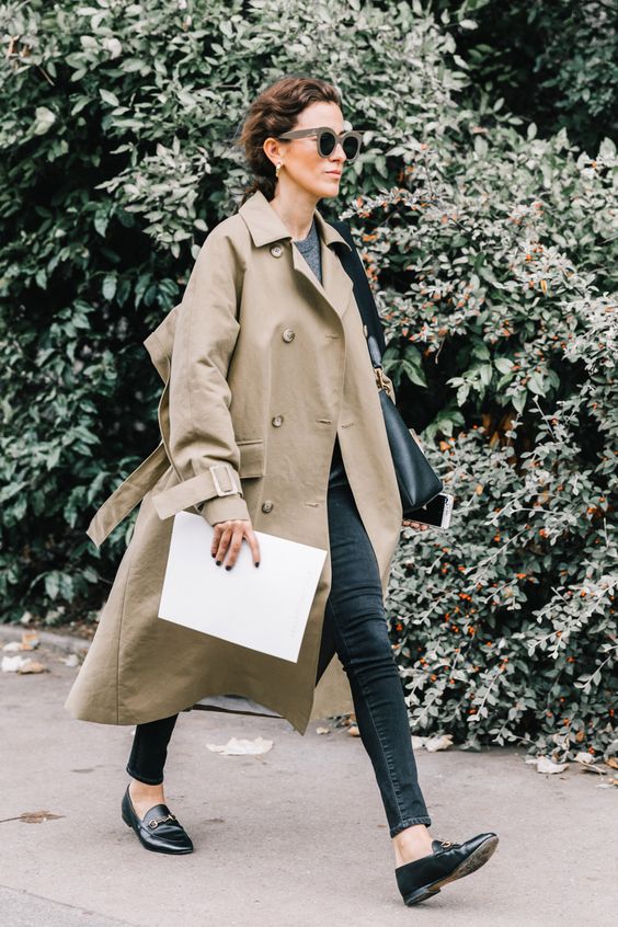 Trench coat long slippers