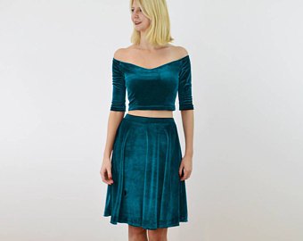two-piece blue knee-length dress