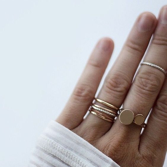 two rings of rose gold mix