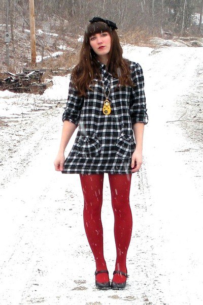 wearing with red leggings