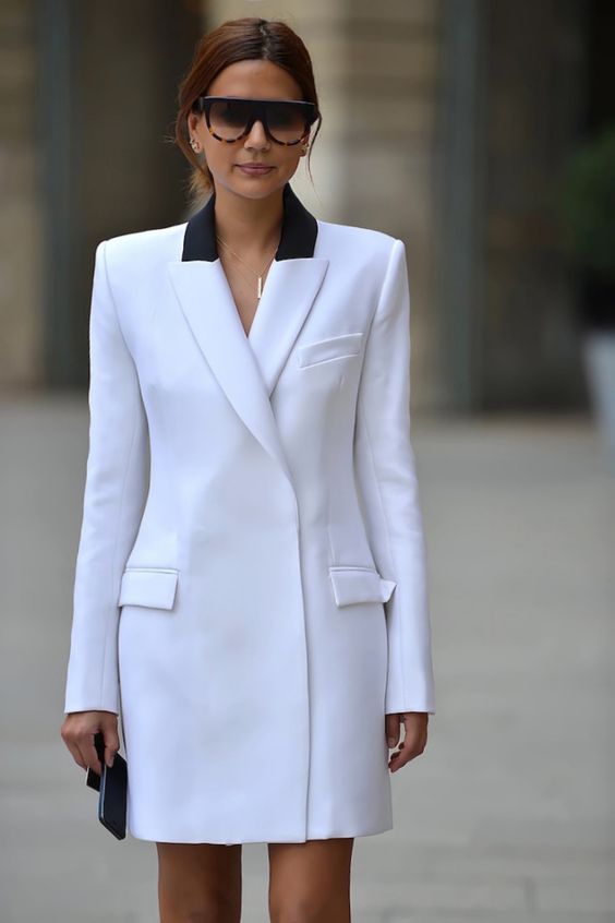 white blazer dress two colors