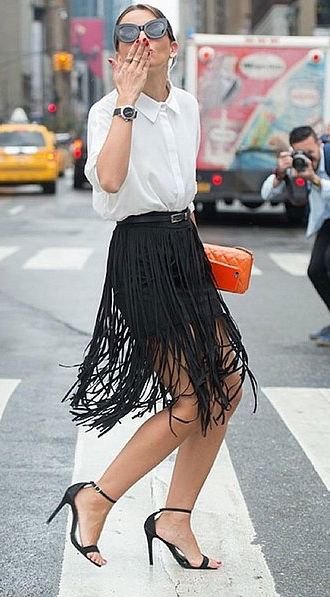 white button-up shirt black pencil skirt