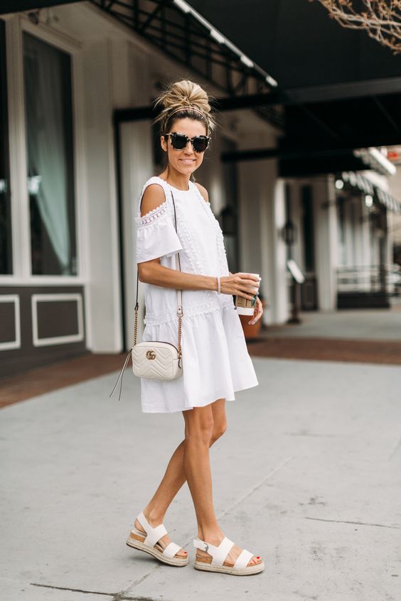 White Cold Shoulder Dress: 13 Lovely Summer Outfit Ideas - FMag.c