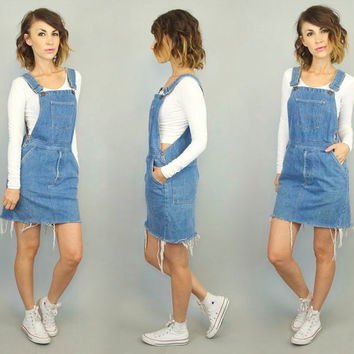 white, cropped, figure-hugging sweater with blue denim dress