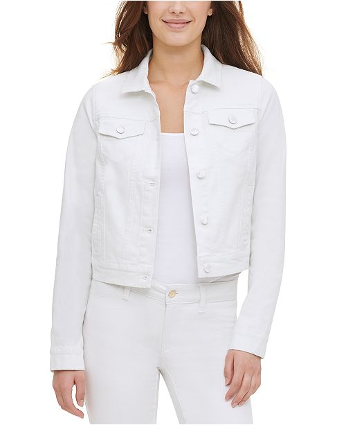 Calvin Klein White Denim Jacket & Reviews - Jackets & Blazers .