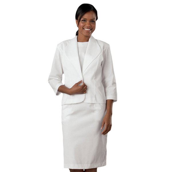 white suit with white t-shirt with round neck