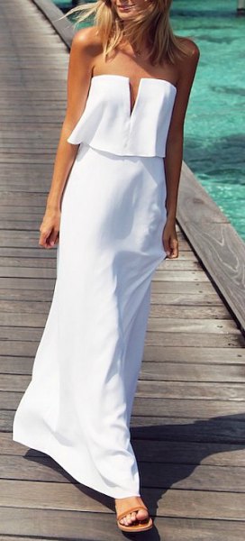 imitated white two-piece summer dress