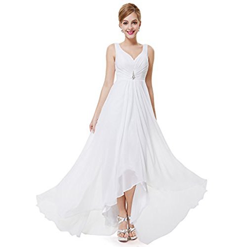 white floor-length chiffon flare dress