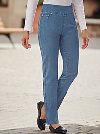 white figure-hugging high-rise jeans with straight legs