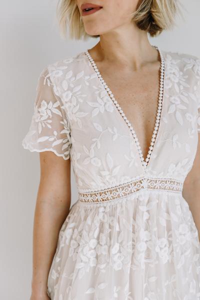 Ada Off White Lace Maxi Dress | Baltic Bo