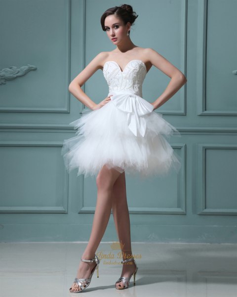 white strapless ballet dress