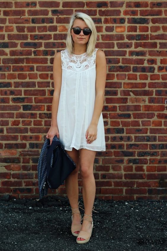 crochet white armored dress
