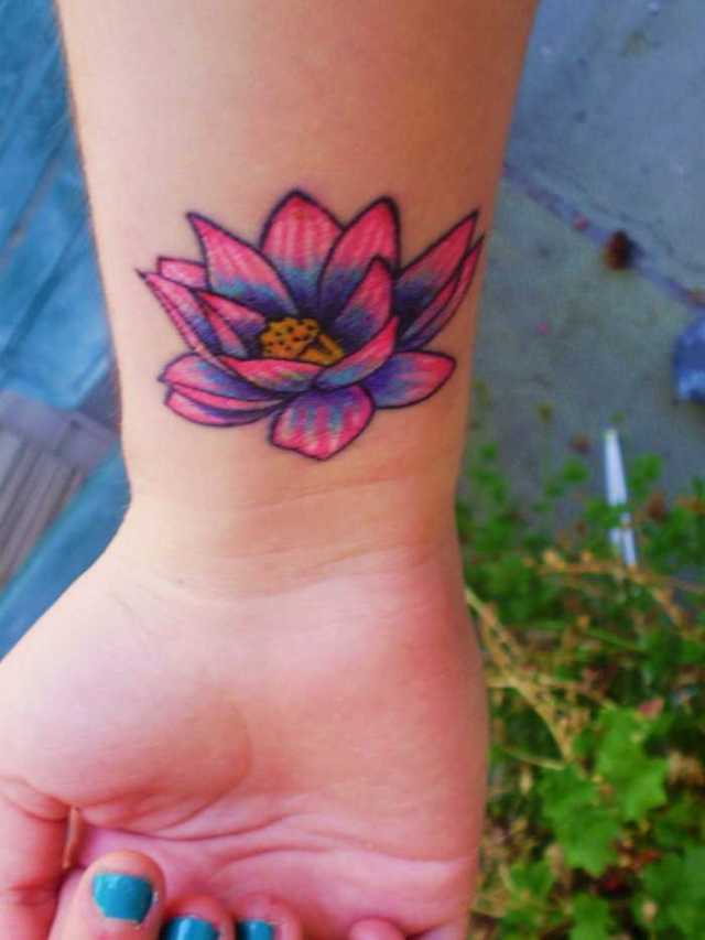Wrist Hawaii flower tattoo