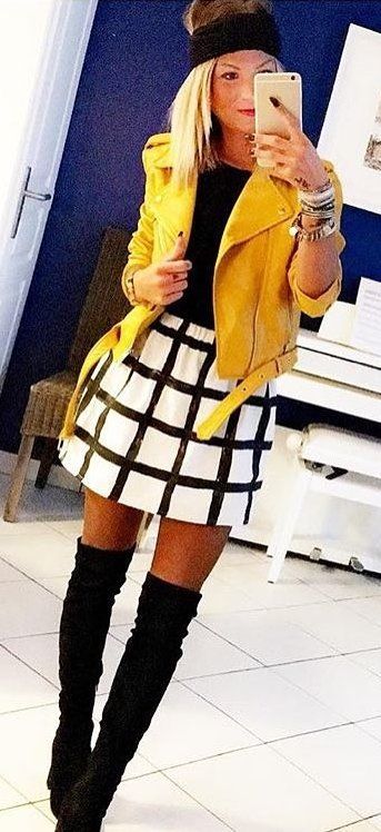 40 Outfit Ideas To Copy This Winter | Yellow jacket outfit, Jacket .
