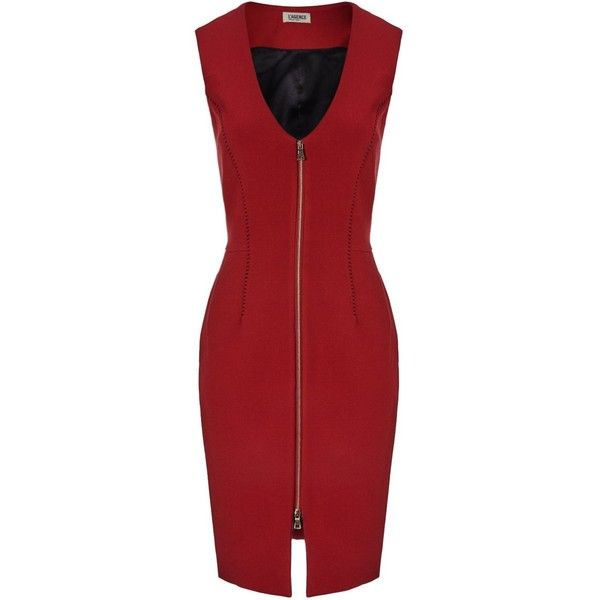 L'Agence Red Zip Front Mini Dress found on Polyvore | Red cocktail .