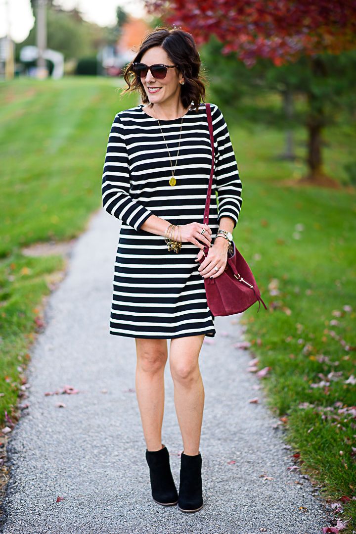 Black And White Striped Dress Outfits
