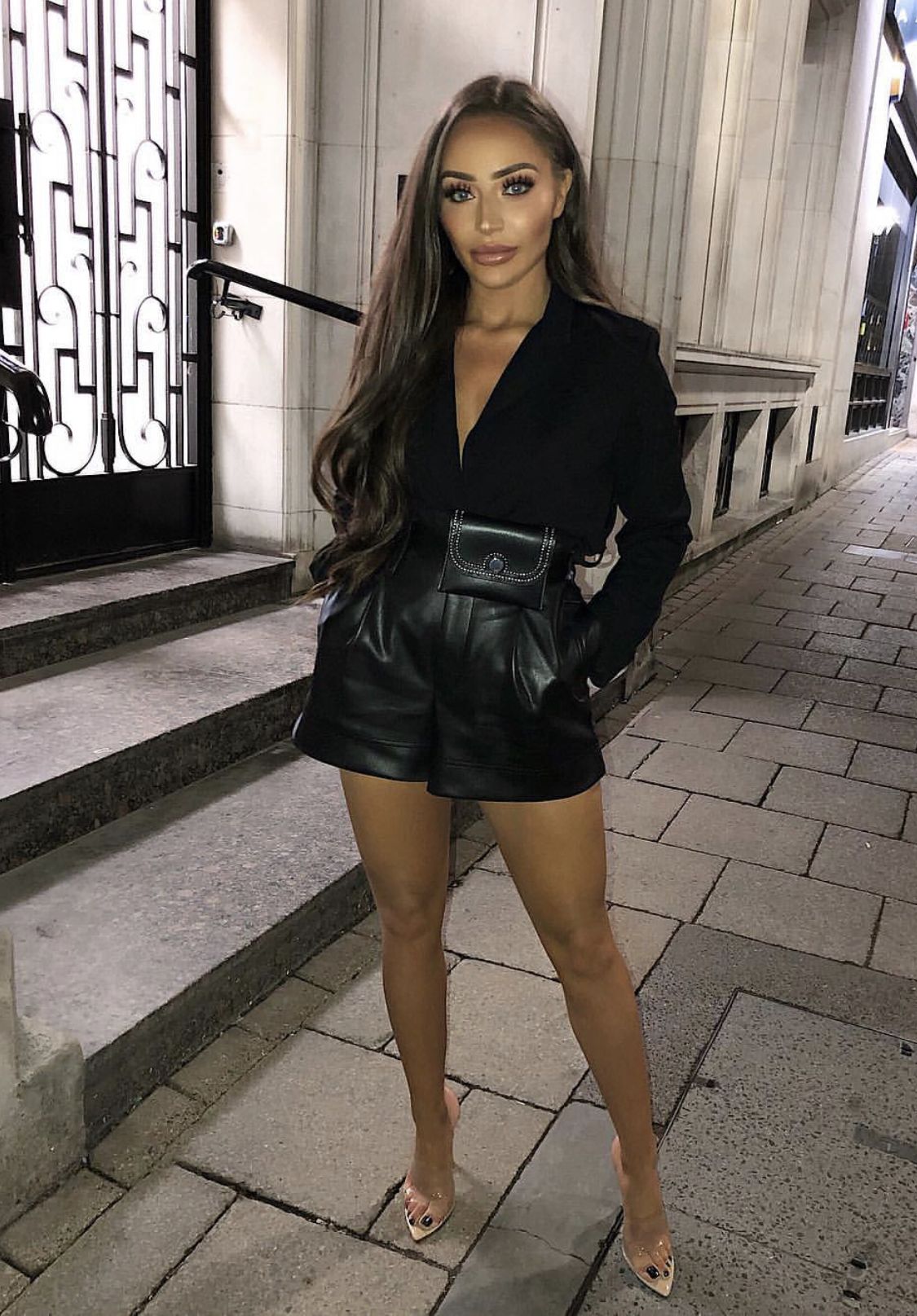 Black Leather Shorts Outfit Ideas