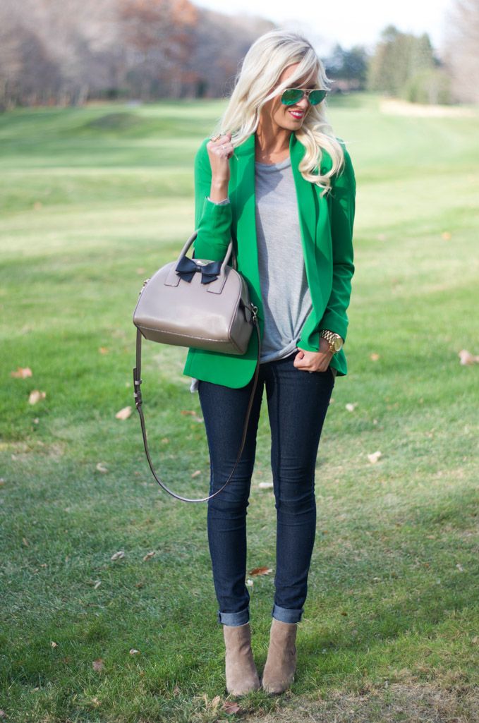 Green Blazer Outfit Ideas