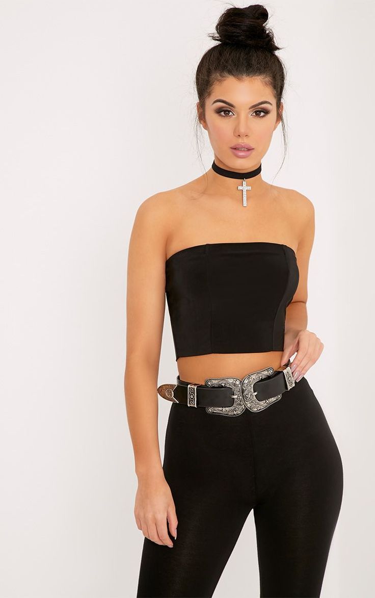 How To Style Black Strapless Top