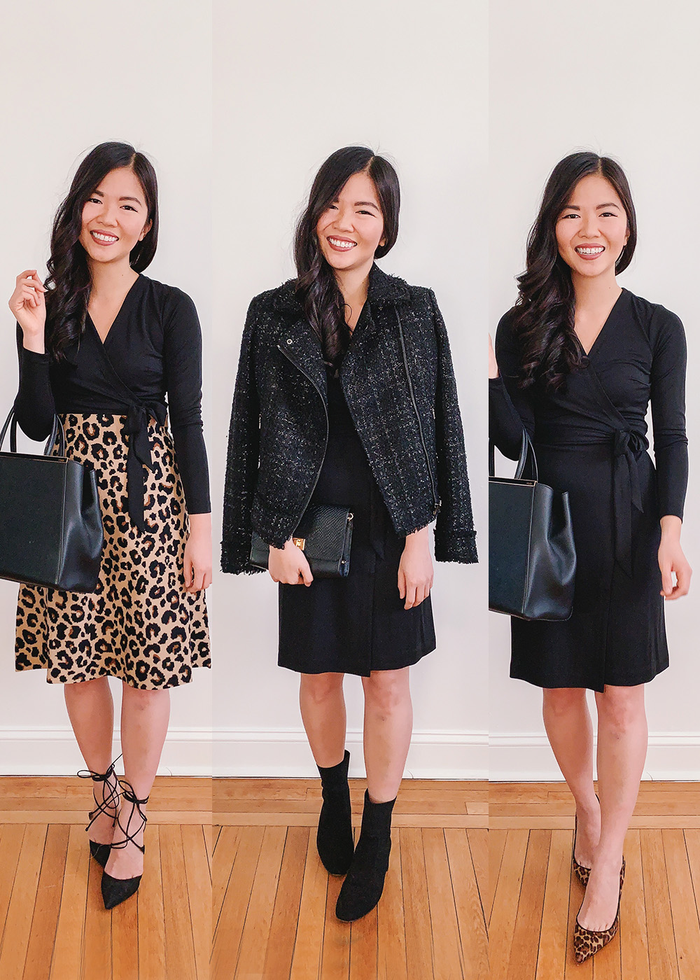 How To Style Black Wrap Dress