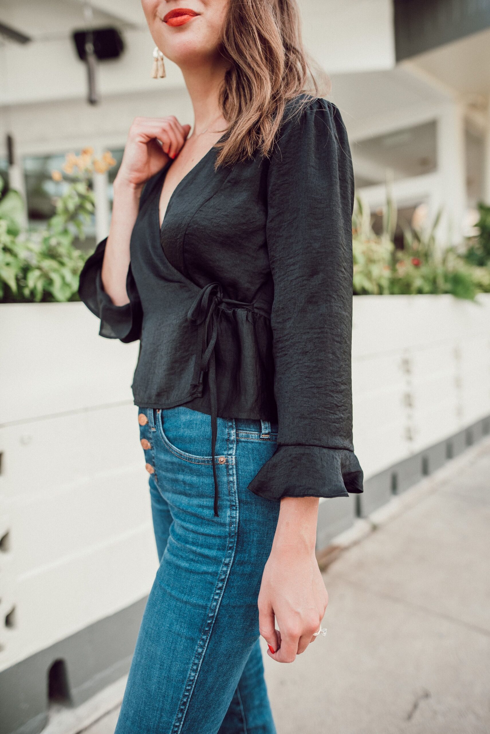 How To Style Black Wrap Top