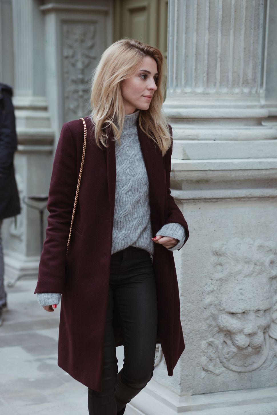 How To Style Burgundy Coat