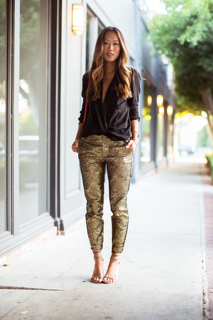 How To Style Gold Pants