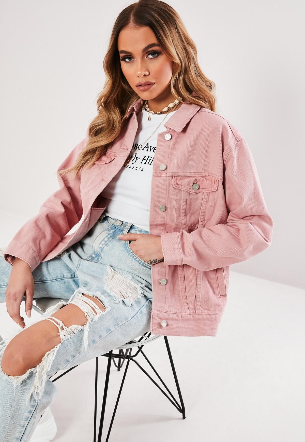How To Style Pink Denim Jacket